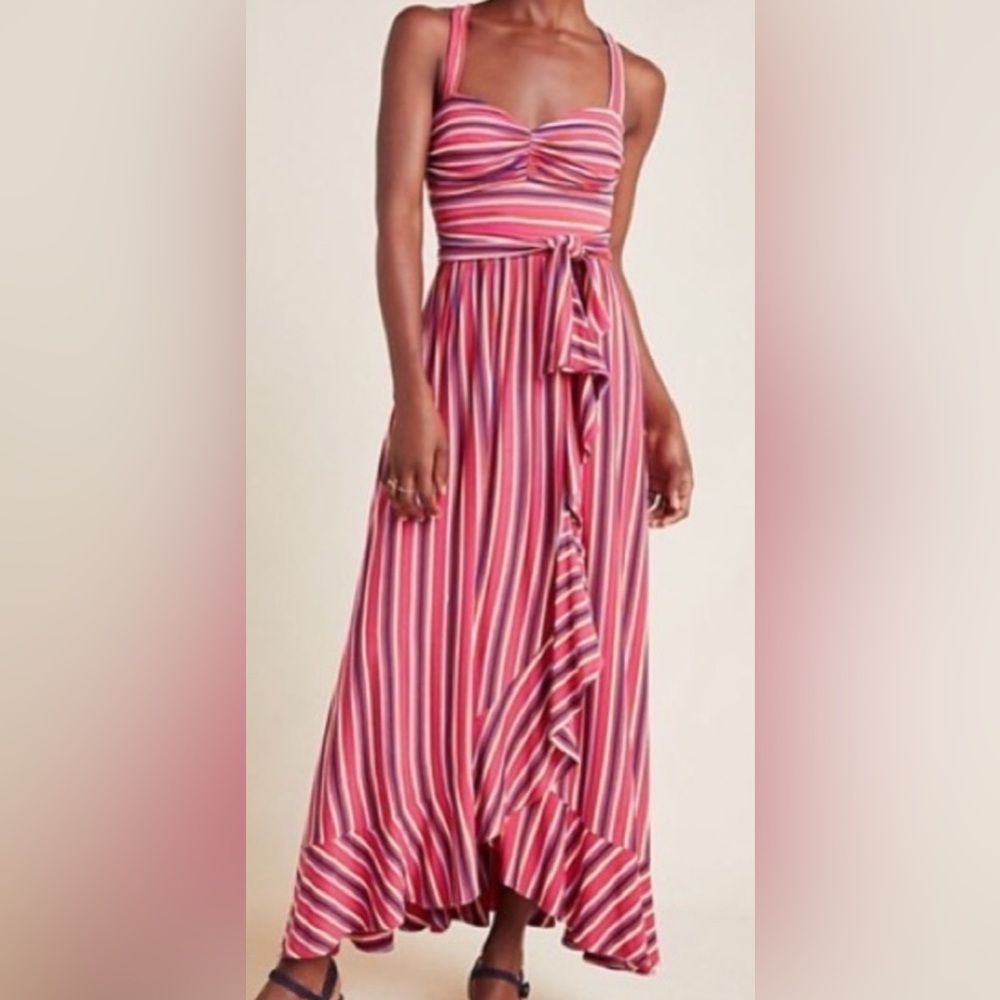 Maeve Vibrant Striped Midi Dress